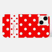 Coques Case-Mate iPhone Stephanie - Pois mignons Avec Votre Nom - (Verso (horizontal))