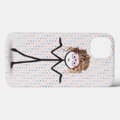 Coques Case-Mate iPhone Stick Girl avec lunettes sur Pois (Verso (horizontal))