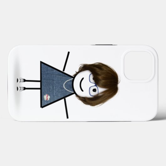 Coques Case-Mate iPhone Stick Girl en Basket avec cheveux (Verso (horizontal))