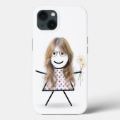 Coques Case-Mate iPhone Stick Girl with Daisies (Verso)