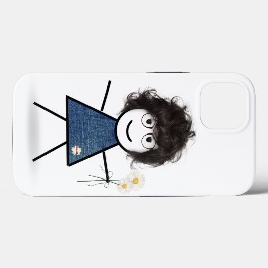 Coques Case-Mate iPhone Stick Girl with Daisies (Verso (horizontal))