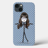 Coques Case-Mate iPhone Stick Girl with Hair on Dots (Verso)