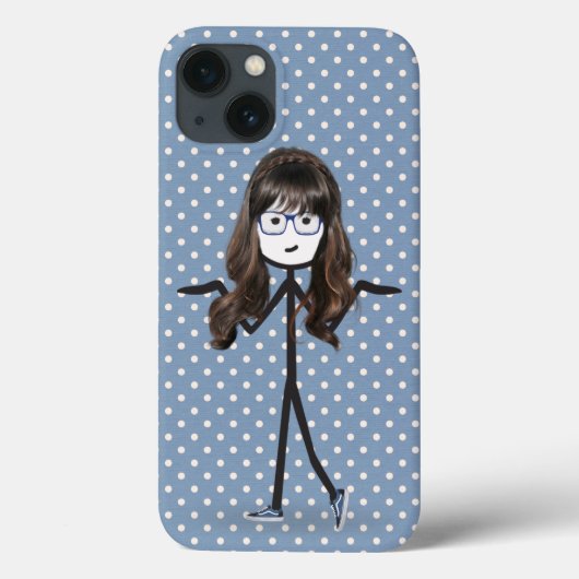 Coques Case-Mate iPhone Stick Girl with Hair on Dots (Verso)
