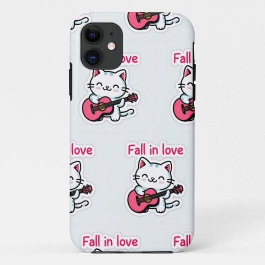 Coques Case-Mate iPhone Sticker "Fall in Love Kitty" (Dos)
