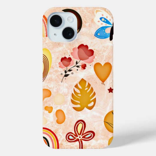 Coques Case-Mate iPhone Stickers esthétiques Boho Collage Téléphone Case (Verso)