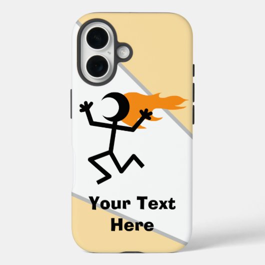 Coques Case-Mate iPhone Stickman à tête flamboyante (Verso)