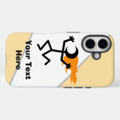 Coques Case-Mate iPhone Stickman à tête flamboyante (Verso (horizontal))