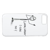 Coques Case-Mate iPhone Stickman drôle au téléphone Noir blanc (Dos (Horizontal))
