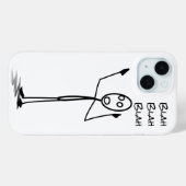 Coques Case-Mate iPhone Stickman on phone funny Black and white blah blah (Verso (horizontal))