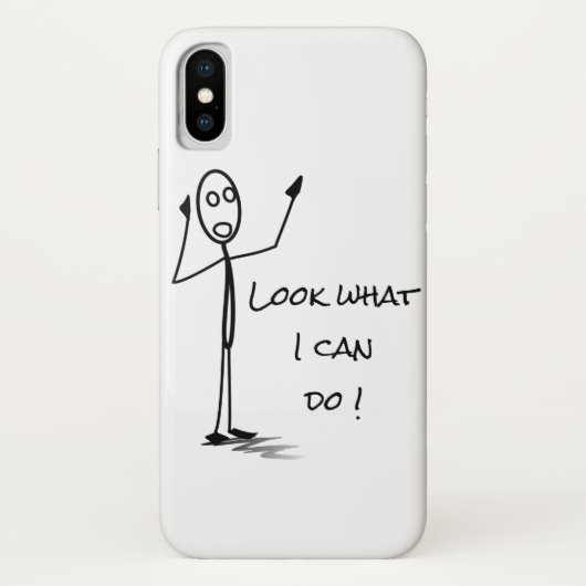 Coques Case-Mate iPhone Stickman sur téléphone drôle noir et blanc (Dos)