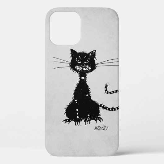 Coques Case-Mate iPhone Stone Gris Ragged Evil Black Cat (Verso)