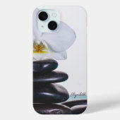 Coques Case-Mate iPhone Stones Zen, Méditation Orchidée Blanche (Verso)
