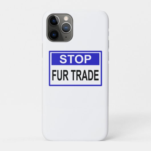 Coques Case-Mate iPhone Stop Fur Trade Panneau bleu (Dos)