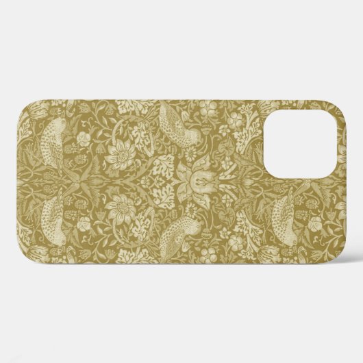 Coques Case-Mate iPhone Strawberry Thief Gold, William Morris (Verso (horizontal))