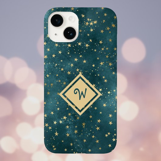 Coques Case-Mate iPhone Stress Night Space Design avec Monogramme Or