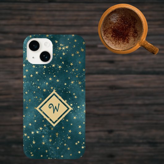 Coques Case-Mate iPhone Stress Night Space Design avec Monogramme Or