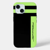 Coques Case-Mate iPhone Stripe de Neon Green et Black Simple Modern (Verso)