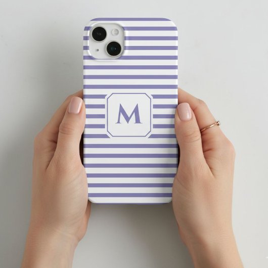 Coques Case-Mate iPhone Striped Cell Phone Case with Decorative Monogram