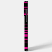 Coques Case-Mate iPhone Stripes complexes - Magenta et Noir (Verso / Gauche)