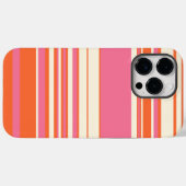 Coques Case-Mate iPhone Stripes complexes - rose, orange et crème (Verso (horizontal))