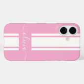 Coques Case-Mate iPhone Stripes de course à la mode moderne monogrammed (Verso (horizontal))