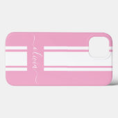 Coques Case-Mate iPhone Stripes de course à la mode moderne monogrammed (Verso (horizontal))