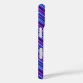 Coques Case-Mate iPhone stripes en bleu et purple (Verso / Droite)