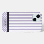 Coques Case-Mate iPhone Stripes et points lavande personnalisés Samsung (Verso (horizontal))