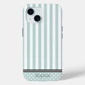 Coques Case-Mate iPhone Stripes et points turquoises Samsung personnalisé (Verso)