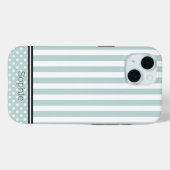 Coques Case-Mate iPhone Stripes et points turquoises Samsung personnalisé (Verso (horizontal))