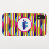Coques Case-Mate iPhone Stripes funky personnalisées, Triangles Motif (Dos (Horizontal))