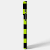 Coques Case-Mate iPhone Stripes inégales - Lime vert et noir (Verso / Gauche)