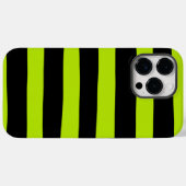 Coques Case-Mate iPhone Stripes inégales - Lime vert et noir (Verso (horizontal))