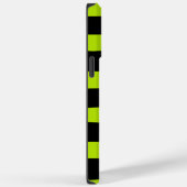 Coques Case-Mate iPhone Stripes inégales - Lime vert et noir (Verso / Droite)