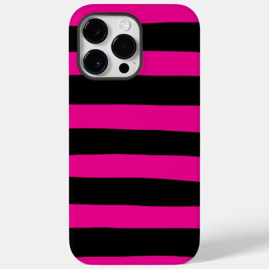 Coques Case-Mate iPhone Stripes inégales - Magenta et noir (Verso)