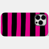 Coques Case-Mate iPhone Stripes inégales - Magenta et noir (Verso (horizontal))