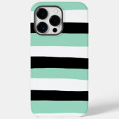 Coques Case-Mate iPhone Stripes inégales - Mint vert, blanc et noir (Verso)