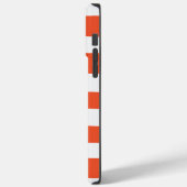 Coques Case-Mate iPhone Stripes inégales - Orange et blanc (Verso / Gauche)