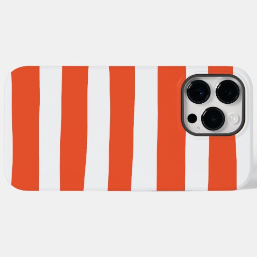Coques Case-Mate iPhone Stripes inégales - Orange et blanc (Verso (horizontal))