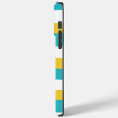Coques Case-Mate iPhone Stripes inégales - Turquoise et Jaune (Verso / Gauche)