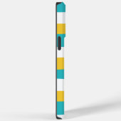 Coques Case-Mate iPhone Stripes inégales - Turquoise et Jaune (Verso / Droite)