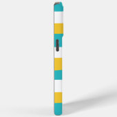 Coques Case-Mate iPhone Stripes inégales - Turquoise et Jaune (Verso / Droite)