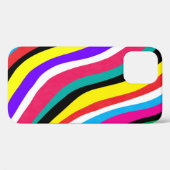 Coques Case-Mate iPhone Stripes multicouleurs psychédéliques à ondes (Verso (horizontal))