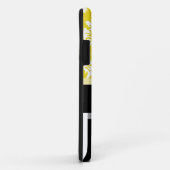 Coques Case-Mate iPhone Stripes noires de Damas jaunes personnalisées (Dos/Droite)