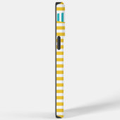 Coques Case-Mate iPhone Stripes on Stripes - Turquoise et Jaune (Verso / Droite)