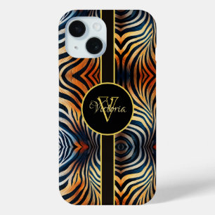 Coque Pour iPhone 15 Stripes Zèbre Vibrantes personnalisées : colorées