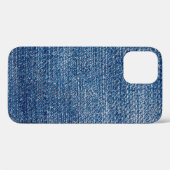 Coques Case-Mate iPhone Structure en denim tissu Jeans bleu (Verso (horizontal))