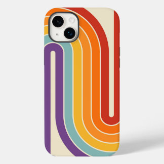 Coque Pour iPhone 14 Plus Style 1970s Arched Stripes Motif géométrique