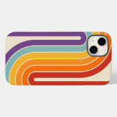 Coques Case-Mate iPhone Style 1970s Arched Stripes Motif géométrique (Verso (horizontal))