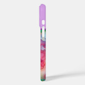 Coques Case-Mate iPhone Style Abstrait d'encre d'alcool Rainbow Monogramme (Verso / Gauche)